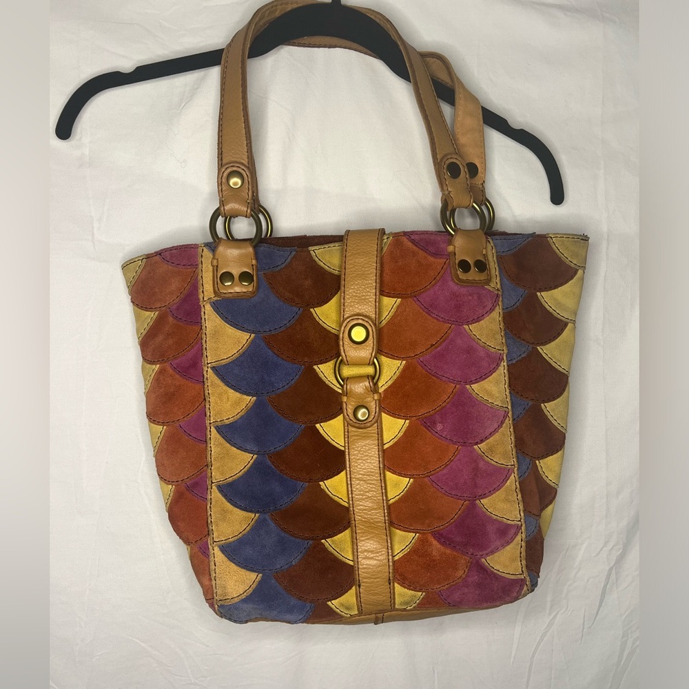 Scalloped Suede Lucky Brand tote